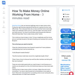 How To Make Money Online Working From Home