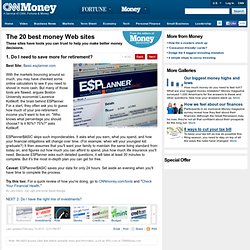The 20 best money Web sites - 1. Do I need to save more for retirement? (1) - Money Magazine