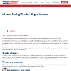 Money Saving Tips for Single Women