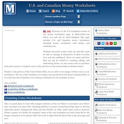 U.S. and Canadian Money Worksheets