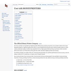 User talk:MONEYPRINTERS - SWRPG Blake Sector