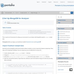 Set Up MongoDB for Analyzer - Pentaho Corporation