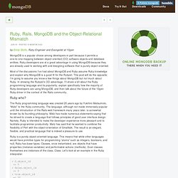Ruby, Rails, MongoDB and the Object-Relational Mismatch