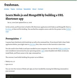 Learn Node.js and MongoDB by building a URL Shortener app