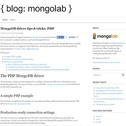 PHP MongoDB driver examples & tips