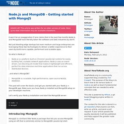 Node.js and MongoDB - Getting started with MongoJS