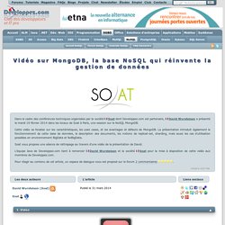 Vidéo sur MongoDB, la base NoSQL qui réinvente la gestion de données
