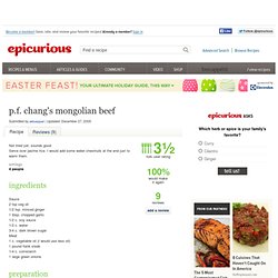 P.f. Chang's Mongolian Beef Recipe at Epicurious