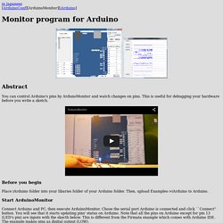 Monitor program for Arduino