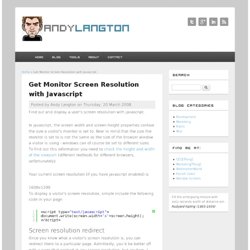 Get Monitor Screen Resolution with Javascript