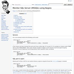 Monitor SQL Server (MSSQL) using Nagios - ben.goodacre.name/tech