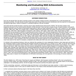 Monitoring and Evaluating NGO Achievements