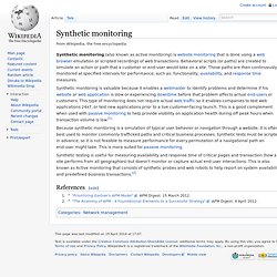 Synthetic monitoring