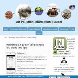Monitoring air quality using lichens - field guide and app