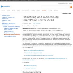 Monitoring and maintaining SharePoint Server 2010