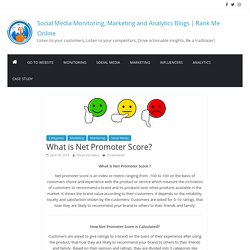 What is Net Promoter Score? - Social Media Monitoring, Marketing and Analytics Blogs