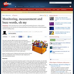 Monitoring, measurement and buzz words, oh my