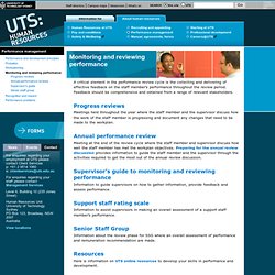 UTS: Monitoring and reviewing performance, Human Resources
