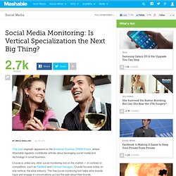 Social Media Monitoring: Is Vertical Specialization the Next Big Thing?