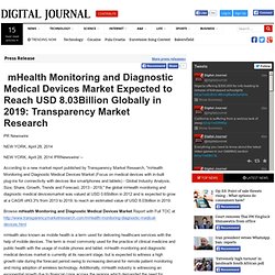 mHealth Monitoring and Diagnostic Medical Devices Market Expected to Reach USD 8.03Billion Globally in 2019: Transparency Market Research
