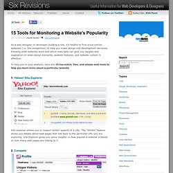 15 Tools for Monitoring a Website’s Popularity - Six Revisions