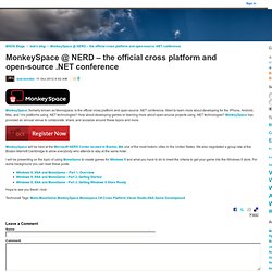 MonkeySpace @ NERD – the official cross platform and open-source .NET conference - bob's blog