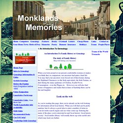 Monklands Online -Introduction to Genealogy