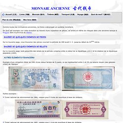 Monnaies anciennes en Chine