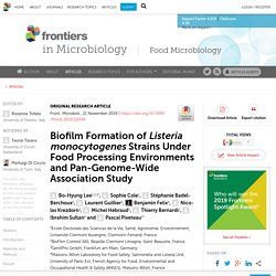 FRONT. MICROBIOL. 21/11/19 Biofilm Formation of Listeria monocytogenes Strains Under Food Processing Environments and Pan-Genome-Wide Association Study