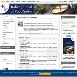 ITALIAN JOURNAL OF FOOD SAFETY - 2017 - Listeria monocytogenes biofilm production on food packaging materials submitted to physical treatment