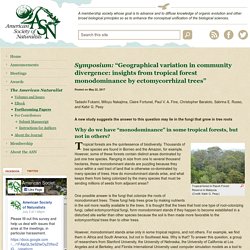 - “Geographical variation in community divergence: insights from tropical forest monodominance by ectomycorrhizal trees”