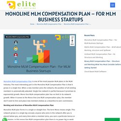 Monoline MLM Compensation Plan - For MLM Business Startups
