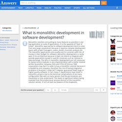 What is monolithic development in software development