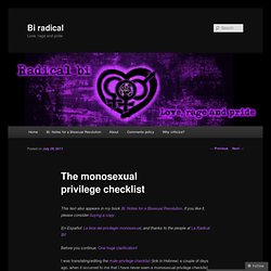 The monosexual privilege checklist