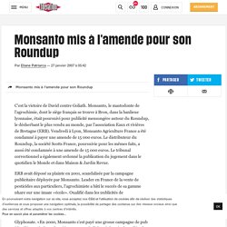 Monsanto mis à l'amende pour son Roundup