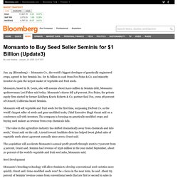 Monsanto to Buy Seed Seller Seminis for $1 Billion (Update3)