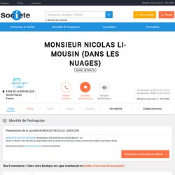 MONSIEUR NICOLAS LIMOUSIN (FIGEAC) Chiffre d'affaires, résultat, bilans sur SOCIETE.COM - 487963233