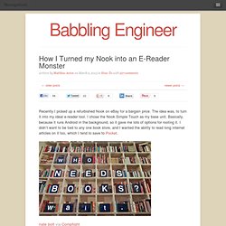 How I Turned my Nook into an E-Reader Monster - Babbling Engineer
