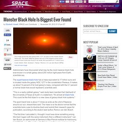 Monster Black Hole Is Biggest Ever Found