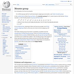Monster group