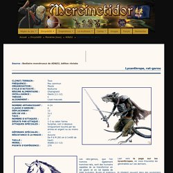 Monstres AD&D2 - Lycanthrope, rat-garou