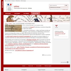 Un site : Les Essais de Montaigne, nouvel exemplaire numérisé - Lettres - Éduscol