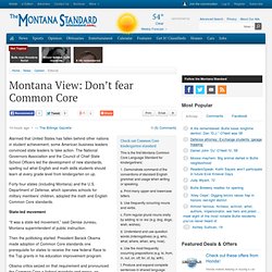 Montana View: Don’t fear Common Core