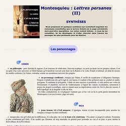 Montesquieu : Lettres Persanes