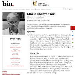 Maria Montessori Biography