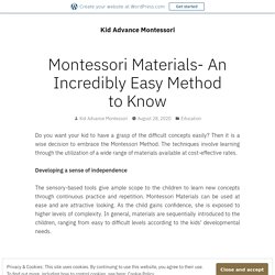 Montessori Materials- An Incredibly Easy Method to Know