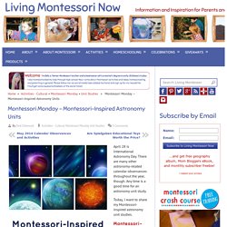 Montessori-Inspired Astronomy Units