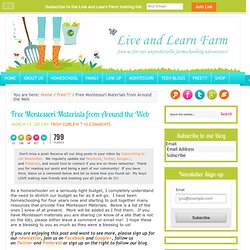 Free Montessori Materials from Around the Web - Live and Learn Farm