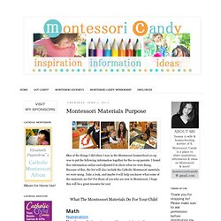 Montessori Materials Purpose