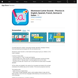 ‎Montessori Letter Sounds - Phonics in English, Spanish, French, German & Italian on the App Store